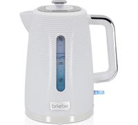Briebe KT1168WHT Elegance Bouilloire électrique 1,7L à ébullition rapide, sans BPA, socle 360° blanc