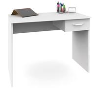 briebe Petit bureau d'ordinateur 75 x 90 x 50 cm (hauteur x largeur x profondeur), 1 tiroir de rangement, bureau, chambre d'enfant, bureau, coiffeuse, Prakt blanc