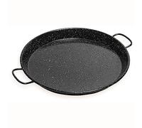 briebe Poêle à paella valencienne émaillée 28 cm, acier émaillé, 3 portions de paella, convient pour plaque vitrocéramique, feu, gaz, four, soulèvement noir chiné