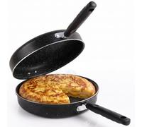 briebe Poêle Double Omelette Espagnole Induction, Fonte d'Aluminium 20cm | Antiadhésif ILAG, Facile à Retourner sans Éclaboussures, Fonte d'Aluminium, Vitrocéramique, Gaz, Électrique
