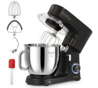 briebe Robot Pâtissier Multifonction Professionnel, Pétrin 2200W max., 6,5L | Batteur Électrique pour Pain et Pizza, Bol Inox, Mouvement Planétaire, 6 Vitesses + Pulse, 3 Accessoires, Couvercle