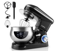 briebe Robot Pâtissier Professionnel, Boulangerie 1800W MAX Cuisine Ménager Multifonction Mouvement Orbital, Fouet, Bol 5 L, 6 Vitesses + Fonction Pulse, Écran Tactile LED, KM1164