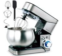 Robot Pâtissier Boulangerie Cuisine Ménager Multifonction Bol Inox 5L 6 Vitesses Briebe KM1114 1800W Acier Inoxydable