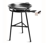 briebe Set Paella Brûleur à Gaz 3 Anneau 60-40-20 cm + Poêle à Paella Émaillée 65cm 22 Portions + Support à 3 Pied Robuste Pouvant Supporter jusqu'à 200 kg