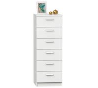 briebe Sinfonier Chambre à Coucher, Commode 6 Tiroirs, 110 x 40 x 40 cm (Hauteur x Largeur x Profondeur), Chambre Double, Jeune, Enfant, Nova Blanc