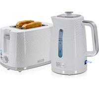 Briebe SKT1170WHT Elegance Set Grille-pain 2 disques fentes larges + Bouilloire 1,7L électrique blanc