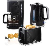 Briebe SKT1178BLK Elegance Set Grille-pain 2 disques Bouilloire 1,7L Cafetière filtre 10 tasses Noir
