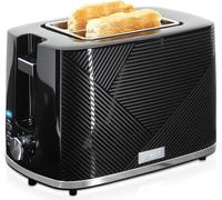 Briebe TA1169BLK Elegance Grille-pain 2 fentes larges avec support à petits pains, 7 niveaux de grillage Noir