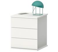 briebe Table de chevet 3 tiroirs, table de chambre 48,5 x 41 x 40 cm (hauteur x largeur x profondeur) Commode Serenade (blanc)