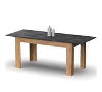 briebe Table de salle à manger extensible, salon ou cuisine pour 6 à 10 personnes, 140-195 x 77 x 80 cm (largeur fermée - ouverte x hauteur x profondeur) Meubles au design moderne, chêne doré