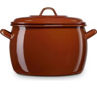 Briebe Terra Casserole à induction avec couvercle Acier émaillé 40cm, 39,5L,Vintage Braun