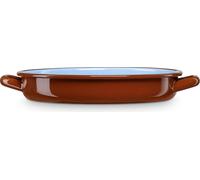 Briebe Terra Plat à gratin à induction 36 cm Casserole basse 5 L, Acier émaillé Vintage- Marron