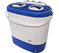 Mini Machine à Laver Portable Camping 3Kg Lavage 1Kg Centrifugeuse 2 Compartimen, Briebe, WM1140, 190 , Blanc/Bleu Blanc/Bleu