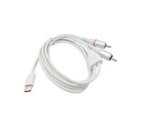 BRIEFCEC Câble audio USB C vers RCA 1 m de type C vers RCA stéréo phono rouge blanc câble adaptateur répartiteur Y (blanc)