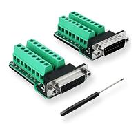 BRIEFCEC D-USB DB15 Adaptateur RS232 Module de Signal série à 15 Broches avec Coussin d’Isolation, (1xMâle + 1xFemelle)