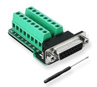 BRIEFCEC DB15 Adaptateur série RS232 série à 15 broches pour module de signal de bornier à 15 broches avec tampon isolant, (connecteur 1xFemelle)