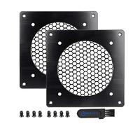 BRIEFCEC Lot de 2 grilles de ventilation en maille de 120 mm pour PC, ordinateur, armoire électronique, comprend également des accessoires pour installer un ventilateur de 120 mm