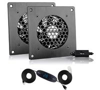 BRIEFCEC Ventilateur USB 80 mm, affichage numérique de la température, système de ventilation silencieux, ventilateur 5 V, kit 2 en 1, avec cadre en aluminium noir, pour armoire AV home cinéma, tente