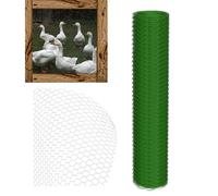 BRIEFNESS 0,5 m x 25 m - Rouleau de grillage galvanisé avec revêtement en PVC - Grillage galvanisé à chaud avec trou de maille hexagonale de 50 mm - Pour clôture, clôture, animaux de compagnie, jardin