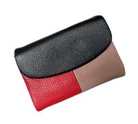 Brieftasche, Unisex Weiche Kieselleder Brieftasche, Damen Klappbare Brieftasche, Große Kapazität, in Mehreren Farben Erhältlich(Contrast Color - Black)
