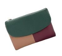 Brieftasche, Unisex Weiche Kieselleder Brieftasche, Damen Klappbare Brieftasche, Große Kapazität, in Mehreren Farben Erhältlich(Contrast Color - Light Green)