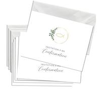 Briefzauber 12x cartes d’invitation + 12x enveloppes | Set DIN A6 avec texte à trous - enveloppe faire part | Différents motifs (Confirmation - Minimal)