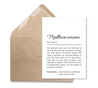 Briefzauber Carte de définition cousine | Set avec carte A6 et enveloppe kraft | Cadeau pour cousine - anniversaire, Noël, petit geste entre âmes complices | D’autres variantes disponibles