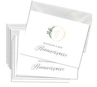 Briefzauber Lot de 12 cartes d’invitation avec 12 enveloppes | Anniversaire, fête d’anniversaire | Set DIN A6 avec aide à remplir (Anniversaire - Minimal)