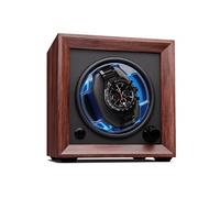 Klarstein Brienz 6 remontoirs silencieux pour 6 montres, aspect bois, avec 4 modes de rotation et éclairage LED, coussin en mousse à mémoire de forme, fonctionnement USB, noyer, 1 remontoir de montre