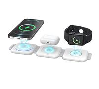 Brifit 3 en 1 Chargeur sans Fil Universel Qi Chargeur Induction Magnétique 15W Rapide Station de Charge pour iPhone et Samsung, iPhone 16/15/14/13/12/AirPods iWatch Samsung S22/S21/Z Flip/Z Fold