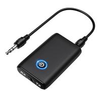 Brifit Adaptateur Bluetooth 5.0, Récepteur Émetteur Bluetooth Audio sans Fil 3.5mm AUX, Transmetteur 2 en 1 avec Faible Latence, Stereo Audio HiFi Receiver pour TV, PC, Enceinte Home Cinema