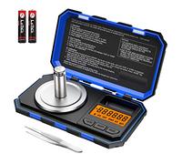 Brifit Balance de Cuisine, 50g/0.001g Balance de Poche Numérique, Balances de Précision 0,001g avec Poids de Calibrage 50g, Pince à Épiler, Fonction de Tare, LCD Rétroéclairé - Bleu