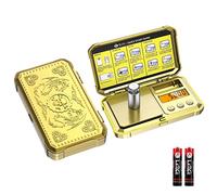 Brifit Balance de Précision, 200g/0.01g Balance de Poche avec Poids de Calibrage 50g et Écran LCD, Petite Balance de Cuisine Electronique avec Fonction de Tare, Peser des Bijoux Diamants Poudres(Or)