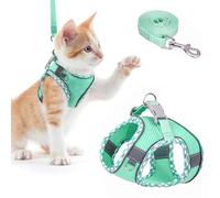 Brifit Harnais Chat, Harnais Petit Chien Laisse Anti Évasion, Harnais Chaton Réglable, Chat Refléchissant Gilet Respirant, Harnais et Laisse Sécurité, Harness Harnais pour Chats Puppy, Vert-XS