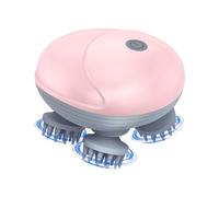 Brifit Masseur de Tête Électrique, Masseur de Cuir Chevelu pour Chiens et Chats avec 4 Têtes de Massage, IPX6 Étanche, 3 Modes de Pétrissage, Masseur Portable pour Chats Massage Complet du Corps, Rose