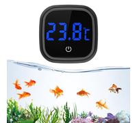 Brifit Thermomètre Aquarium Numérique, Mini Thermomètre d'aquarium avec Ecran Tactile, Affichage LED, Thermomètre à eau sans Fil pour Marine, Eau Doucee, Aquarium, Noir