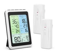Brifit Thermometre Frigo, Thermomètre Congélateur avec 2 Capteurs, Écran Couleur 4,5 ", Fonction Alarme et MIN/MAX, ℃/℉, Thermometre Digital, Thermomètre Refrigerateur Pour Cuisine, Maison, Bars