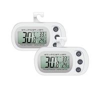 Brifit Thermometre Frigo, Thermometre Congelateur avec Enregistrement MAX/MIN, ° C/° F, Thermometre Refrigerateur, Thermomètre Congélateur sans Fil pour Barres Maison, 2PCS