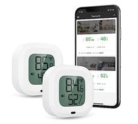 Brifit Thermomètre Hygromètre Bluetooth, Capteur sans Fil Avec Fonction de Notification d'Alarme et Exportation de Données Via APP Pour iOS Android, Thermomètre Connecté pour Maison, Bureau【2 Pièces】