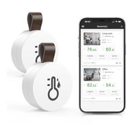 Brifit Thermomètre Hygromètre Bluetooth, Mini Thermometre Interieur avec App, Stockage de Données, Capteur Humidité, Thermometre Hygrometre Interieur, Thermomètre Connecté pour Maison, Bureau, 2PCS