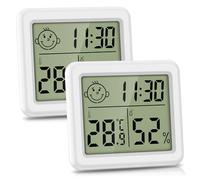 Brifit Thermomètre Hygrometre Intérieur, Thermometre Digital Chambre avec Grand Écran LCD 3.2", Hygrometre Interieur, Niveau de Confort, Thermometre Interieur pour Bébé, Maison, Jardin, 2PCS