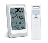 Brifit Thermometre Interieur Extérieur, Station Météo sans Fil avec Capteur, Thermomètre Digital, Thermometre Hygrometre Interieur avec Prévisions Météo, Rétro-éclairage pour Bureau, Exterieur, Jardin