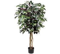 Briful Ficus artificiel de 1,2 m, arbre artificiel décoratif pour salon, plantes artificielles de 121 cm de haut, plantes artificielles d'intérieur pour décoration de maison, bureau