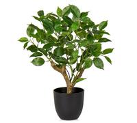 Briful Ficus artificiel vert de 43 cm de haut, bonsaï artificiel pour décoration d'intérieur, cuisine, salle de bain
