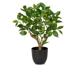 Briful Ficus artificiel vert de 43 cm de haut, bonsaï artificiel pour décoration d'intérieur, cuisine, salle de bain