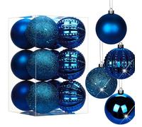 Briful Lot de 12 boules de Noël incassables à suspendre - 8 cm