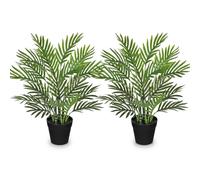 Briful Lot de 2 palmiers artificiels de 40 cm dans un pot - Feuilles de palmier tropicales - Plantes artificielles comme un véritable palmier artificiel pour décoration de salon ou de salle de bain