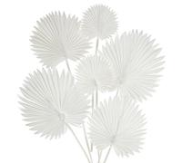 Briful Lot de 2 tiges de feuilles de palmier artificielles blanches - 6 tiges de feuilles de palmier artificielles d'intérieur pour décoration d'intérieur, arrangements de gâteaux, centres de table