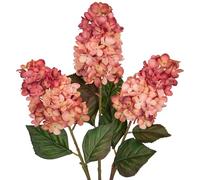 Briful Lot de 3 fleurs artificielles d'automne en soie de 69,8 cm de haut, fleurs d'hortensia artificielles en soie rose à longue tige pour arrangement floral décorations d'automne