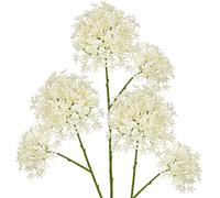 Briful Lot de 3 fleurs artificielles en forme de couronne avec longue tige, fleurs de printemps blanches pour arrangement floral, fleurs artificielles pour décoration d'intérieur, printemps et été
